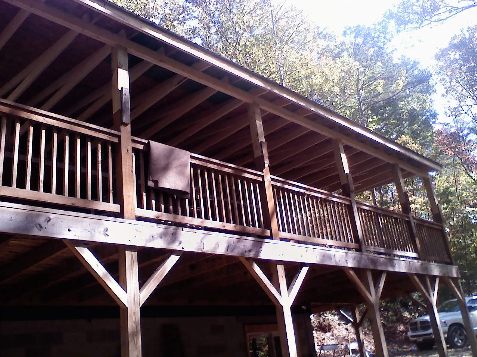 Timber framing under a new elevated porch and deck — Roof Leak Repair in Newcastle by Roofing Brothers
